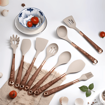 Heat-Resistant Silicone Kitchen Utensils Set – Elegant Tools for Effortless Cooking 2