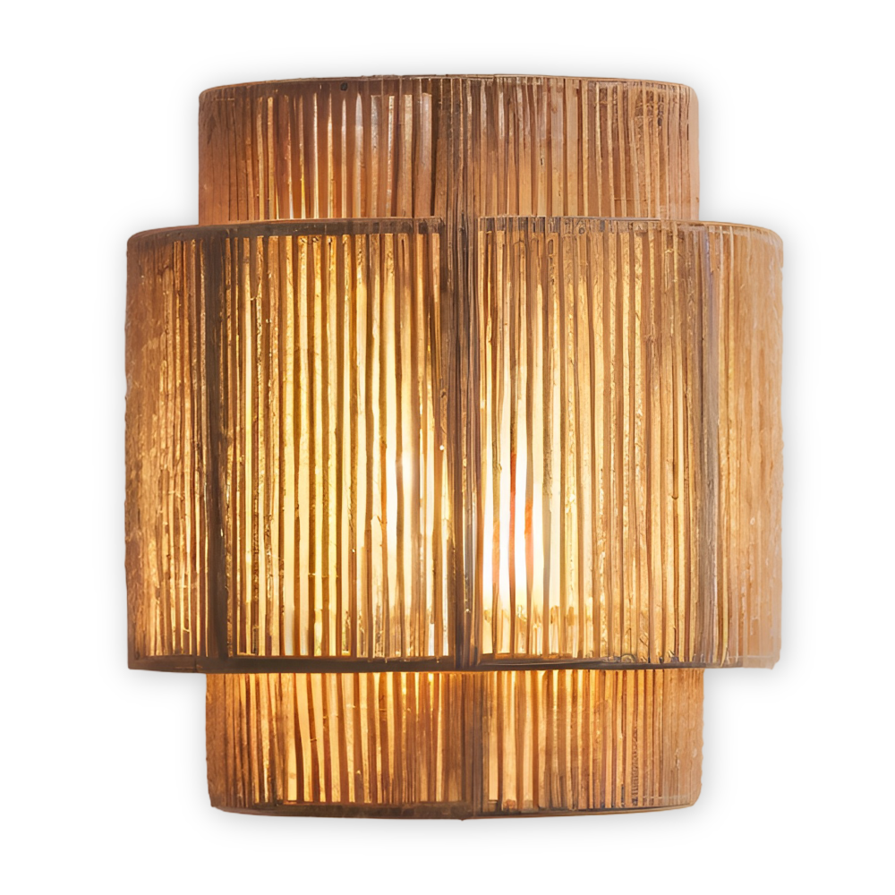 Hemp Rattan Wall Light – Soft Boho Glow for Tranquil Spaces 0