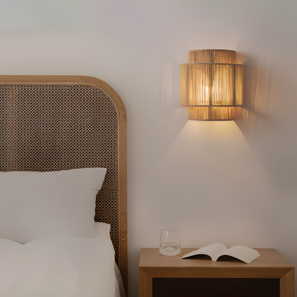 Hemp Rattan Wall Light – Soft Boho Glow for Tranquil Spaces 4