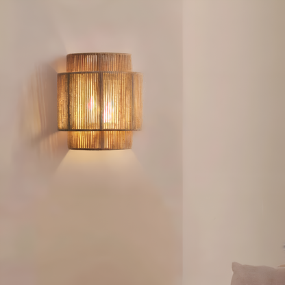 Hemp Rattan Wall Light – Soft Boho Glow for Tranquil Spaces 5