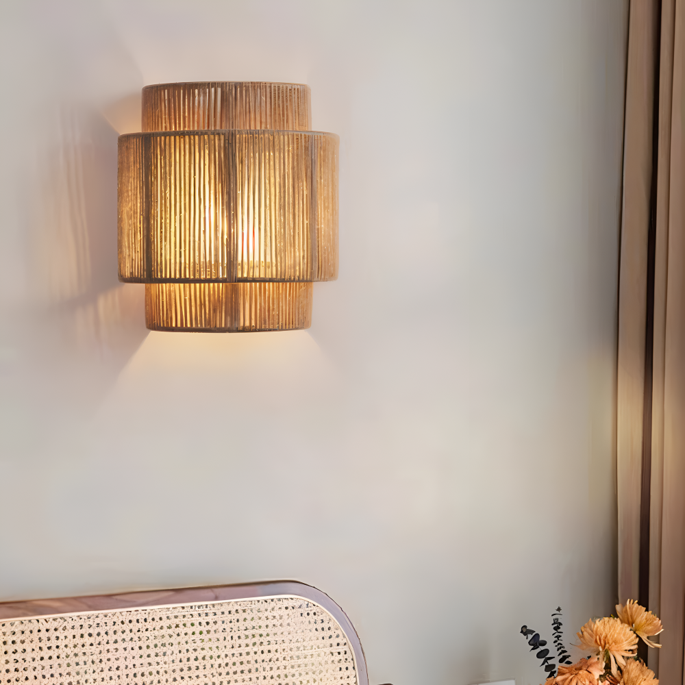 Hemp Rattan Wall Light – Soft Boho Glow for Tranquil Spaces 6