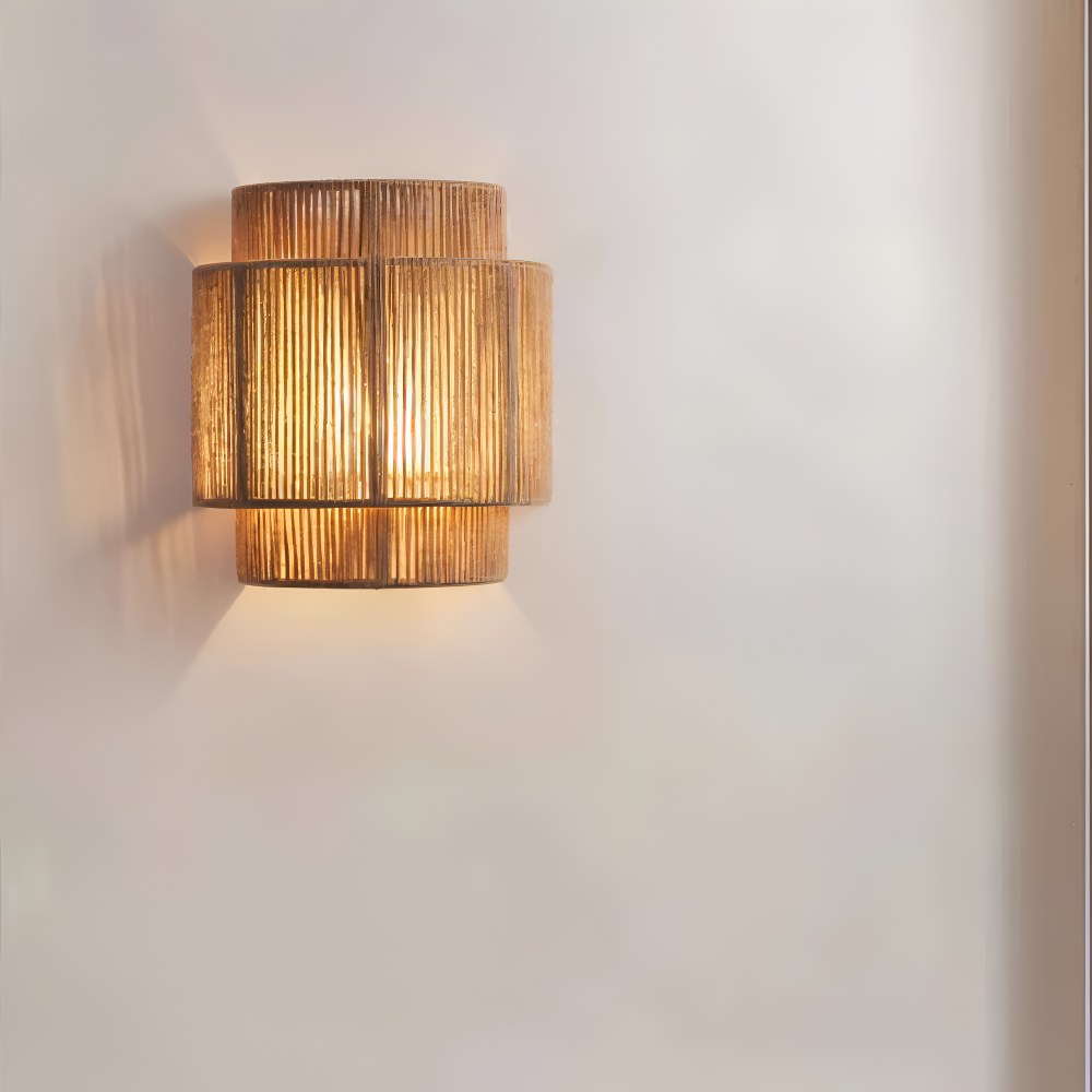 Hemp Rattan Wall Light – Soft Boho Glow for Tranquil Spaces 7