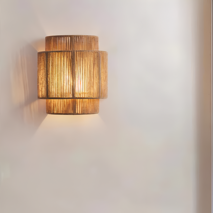 Hemp Rattan Wall Light – Soft Boho Glow for Tranquil Spaces 7