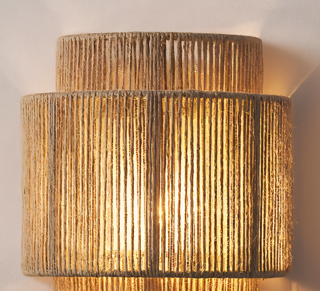 Hemp Rattan Wall Light – Soft Boho Glow for Tranquil Spaces 8