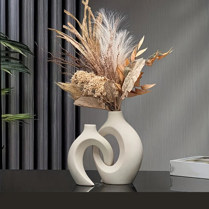 Hollow Nordic Modern Ceramic Vase Set – Elegant Touch for Contemporary Decor 0