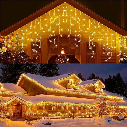 Icicle Light Curtain – Magical Glow for Holiday Celebrations 0