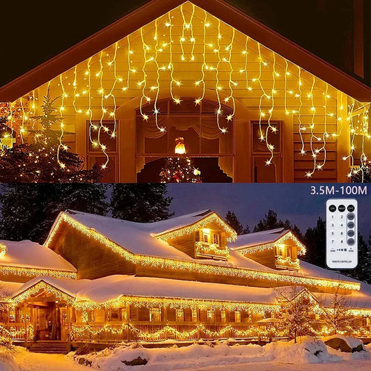 Icicle Light Curtain – Magical Glow for Holiday Celebrations 1