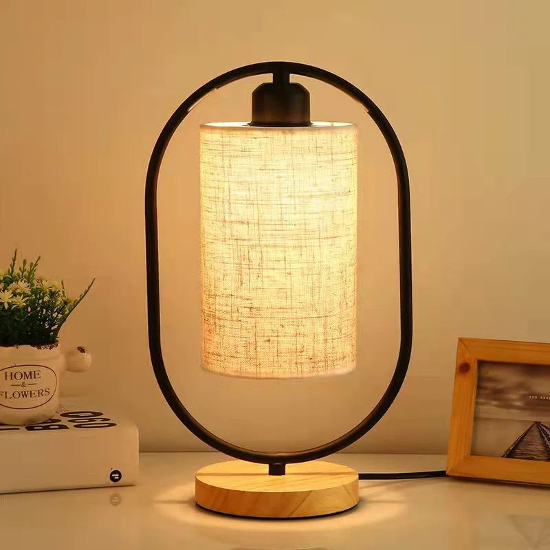 Industrial Style Wooden Bedside Lamp – Unique Design for Cozy Ambiance 0