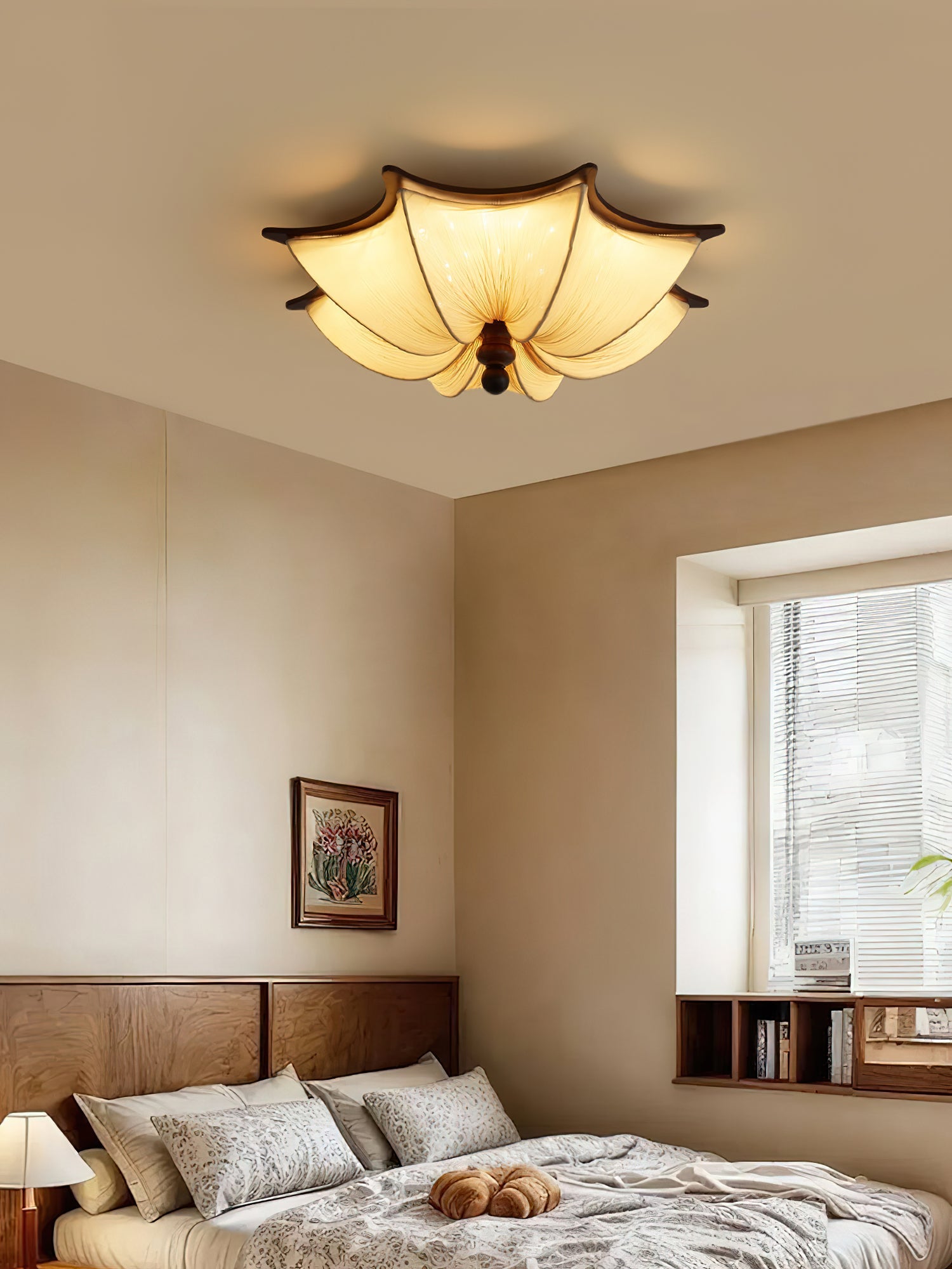 Kateo Flush Mount Ceiling Light – Elegant Fabric Shade with Soft Illumination 4