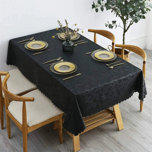 Kitinoy Rectangle Tablecloth – Durable Vinyl Cover for Elegant Dining 0