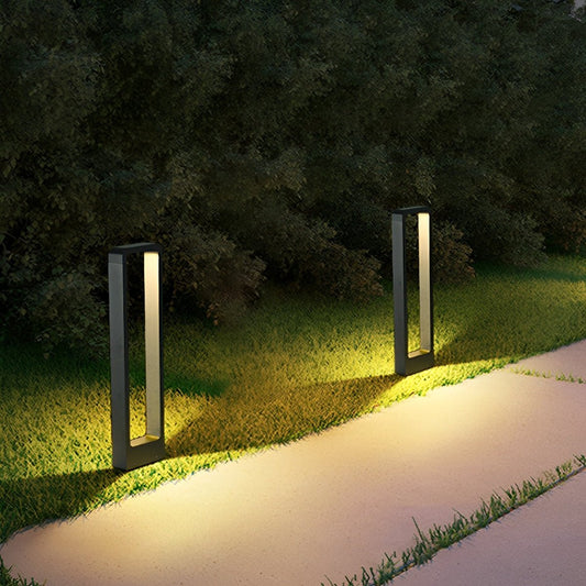 LED Bollard Light Rectangular Frame – Elegant Design for Outdoor Ambiance 1