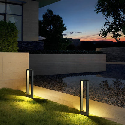 LED Bollard Light Rectangular Frame – Elegant Design for Outdoor Ambiance 4