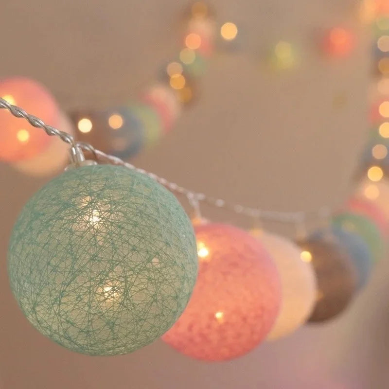 LED Cotton Thread Balls Light Chain – Cozy Ambiance for Charming Events 2