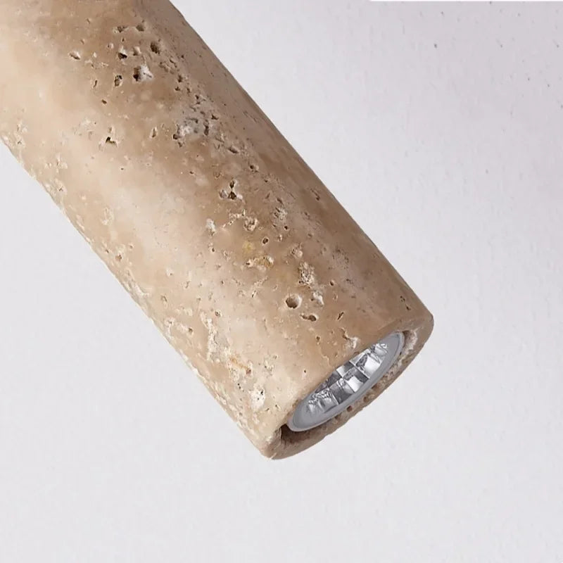 LED Cylindrical Pendant Light – Elegant Stone Style for Modern Rooms 5