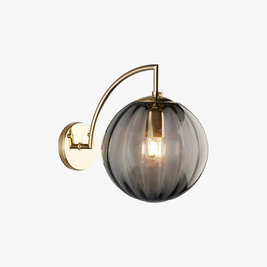 LED Wall Light With Smoked Glass Ball – Sophisticated Design for Elegant Settings 0