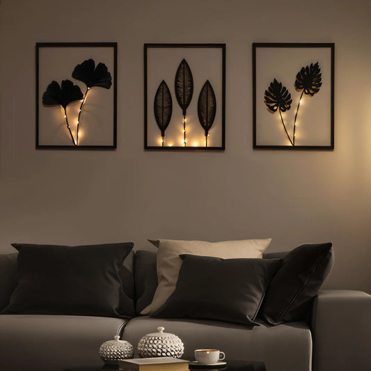 Lumen Leaf Frame Set – Stylish Wall Art for Cozy Vibes 1