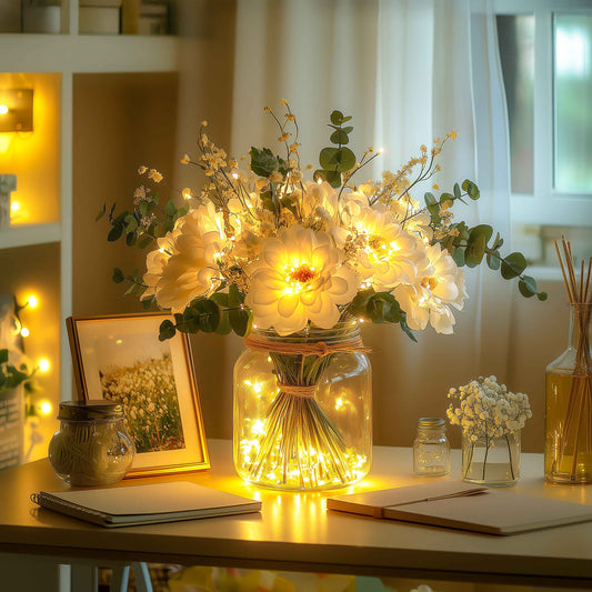 Luminous Bouquet – Glowing Arrangement of Artificial Flowers for Cozy Ambiance 0