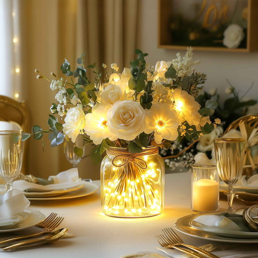 Luminous Bouquet – Glowing Arrangement of Artificial Flowers for Cozy Ambiance 1