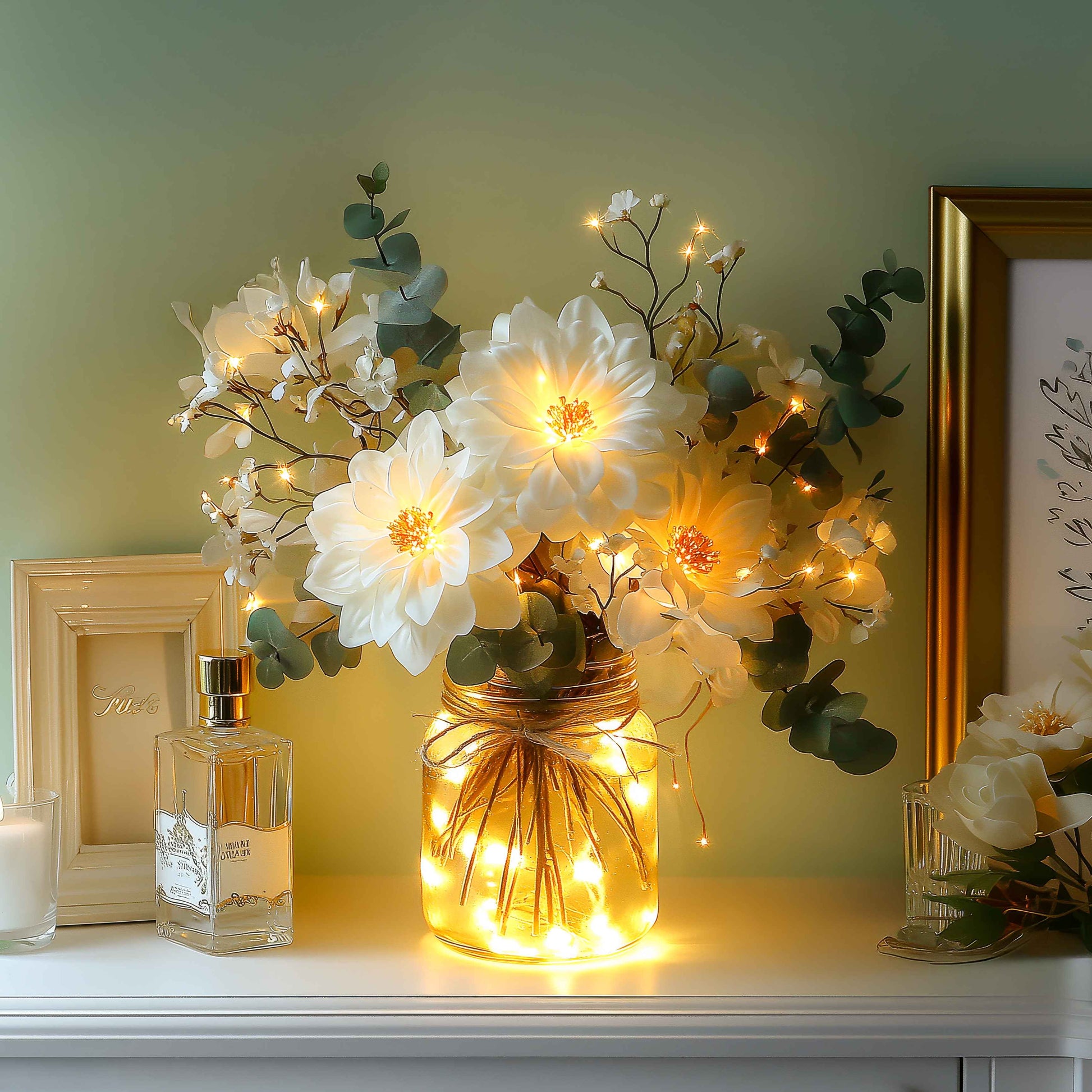 Luminous Bouquet – Glowing Arrangement of Artificial Flowers for Cozy Ambiance 4