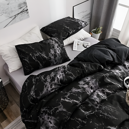 Luxury Black Marble Duvet Cover Set – Transform Your Bedroom With Chic Elegance 1