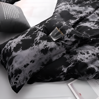 Luxury Black Marble Duvet Cover Set – Transform Your Bedroom With Chic Elegance 3