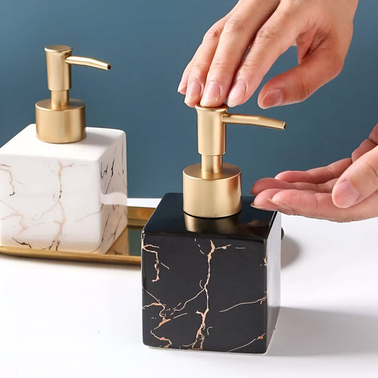 **Marble Soap Dispenser Matte Gold** – Timeless Elegance for Your Space 1
