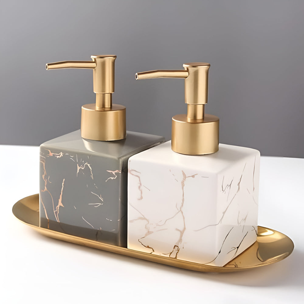 **Marble Soap Dispenser Matte Gold** – Timeless Elegance for Your Space 2