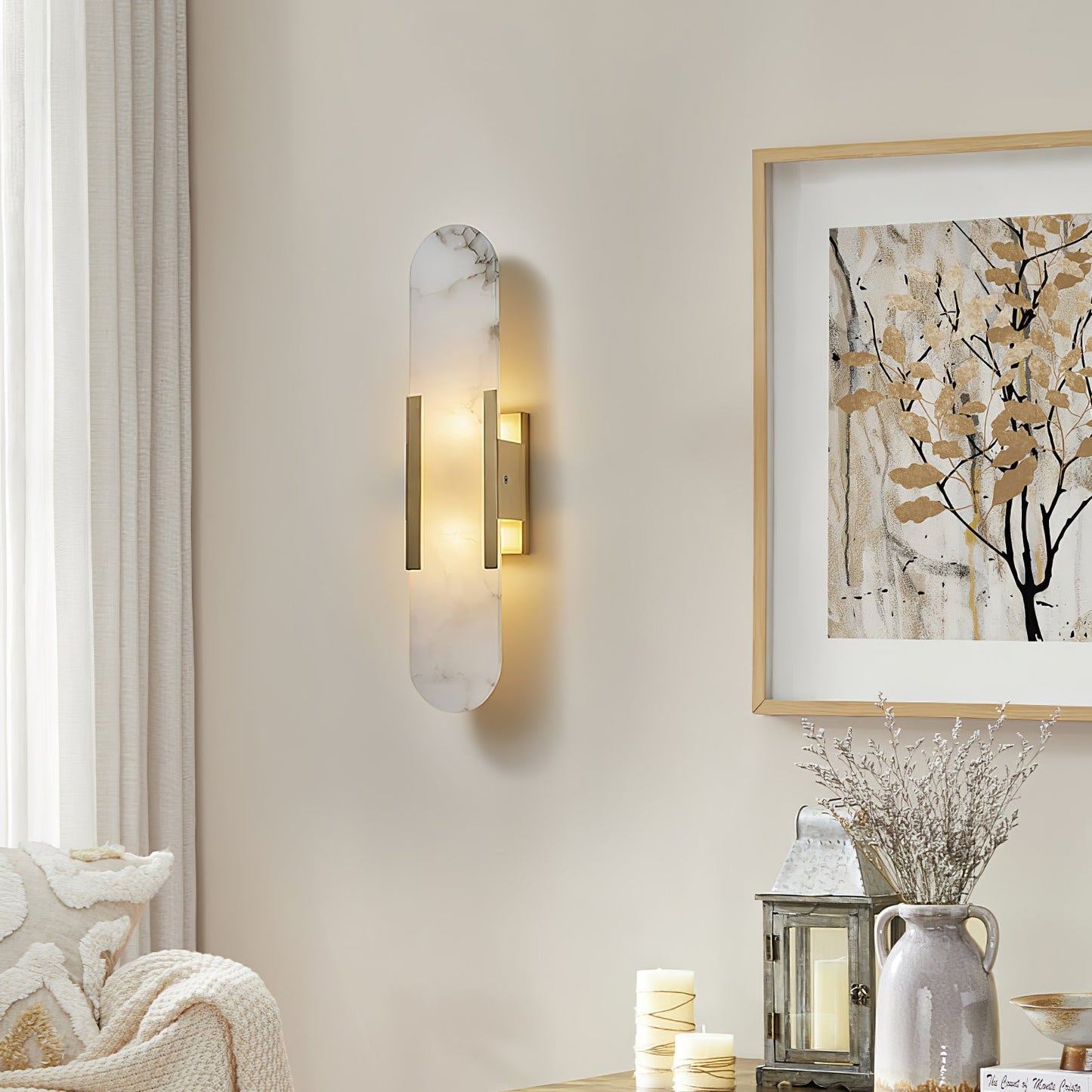 Melange Elongated Alabaster Wall Lamp – Elegant Sconce Lighting for Timeless Ambiance 4