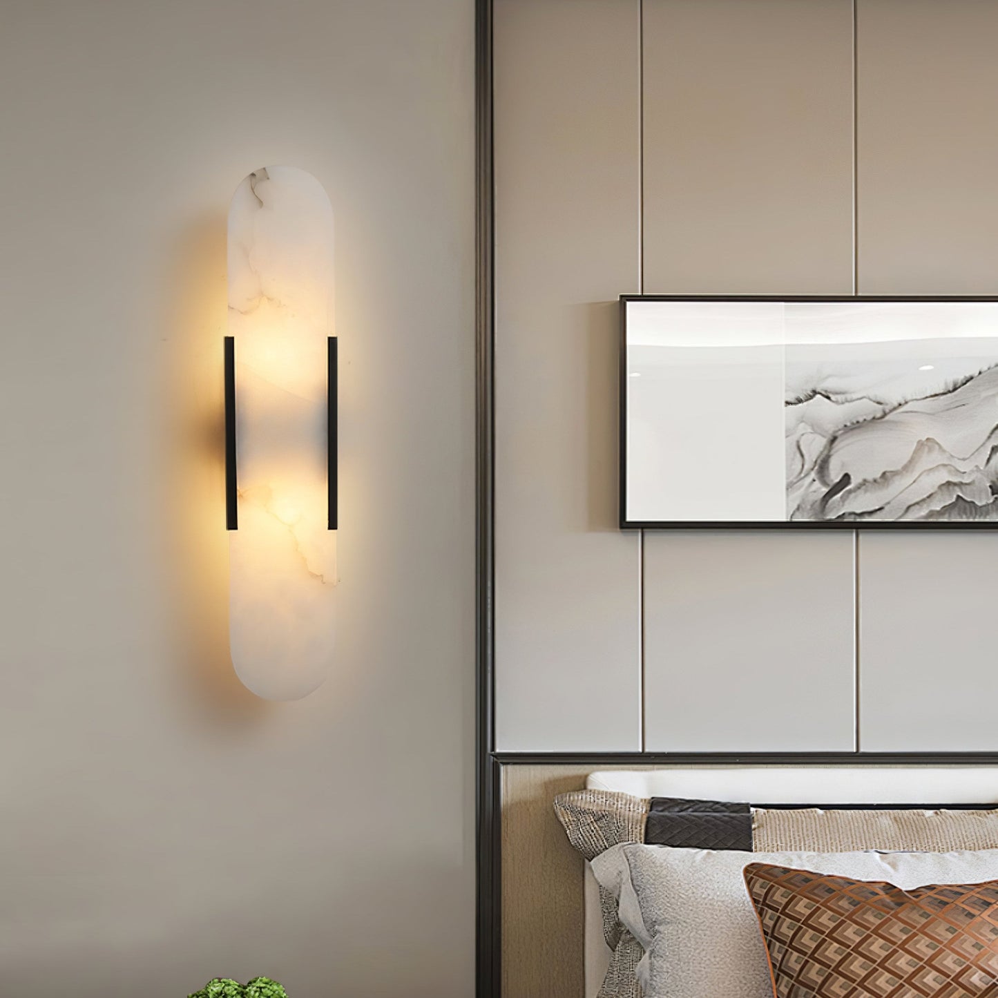 Melange Elongated Alabaster Wall Lamp – Elegant Sconce Lighting for Timeless Ambiance 5