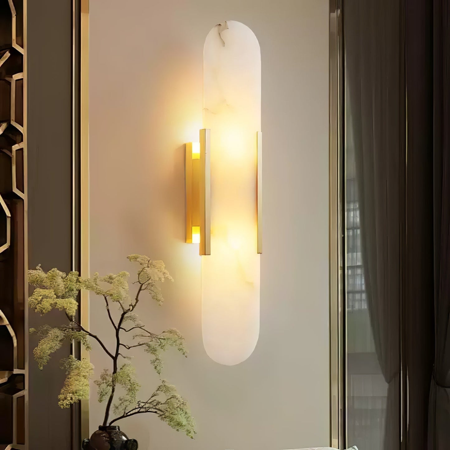 Melange Elongated Alabaster Wall Lamp – Elegant Sconce Lighting for Timeless Ambiance 6