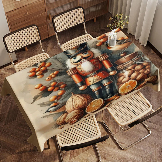 Merry Christmas Pattern Tablecloth – Joyful Décor for Festive Gatherings 0