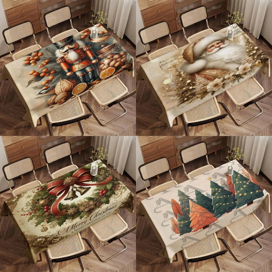 Merry Christmas Pattern Tablecloth – Joyful Décor for Festive Gatherings 1