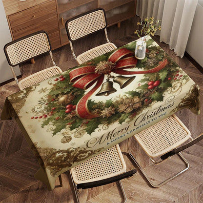 Merry Christmas Pattern Tablecloth – Joyful Décor for Festive Gatherings 5