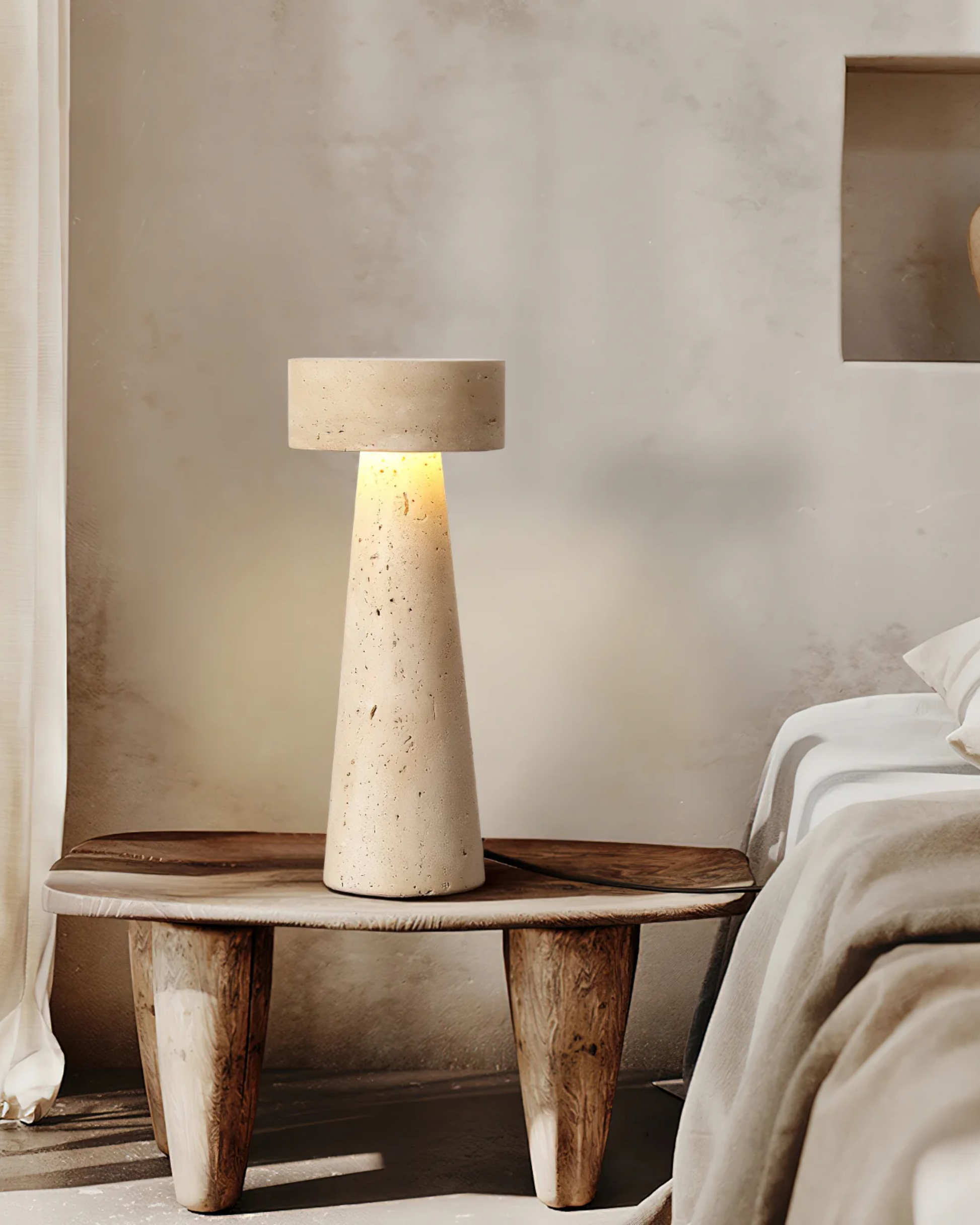 Minimalist Table Lamp Natural Stone Pillar – Elegant Design for Cozy Spaces 5