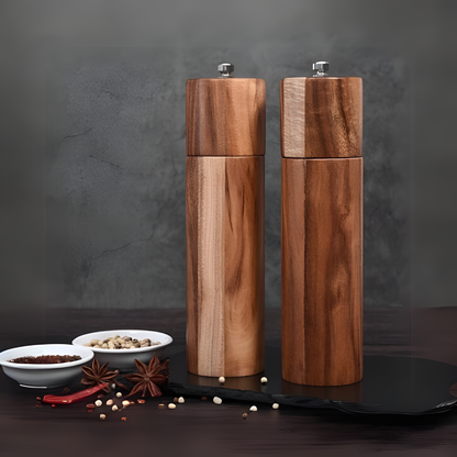 Minimalist Wooden Salt And Pepper Grinders – Perfect Blend Of Style And Functionality 1