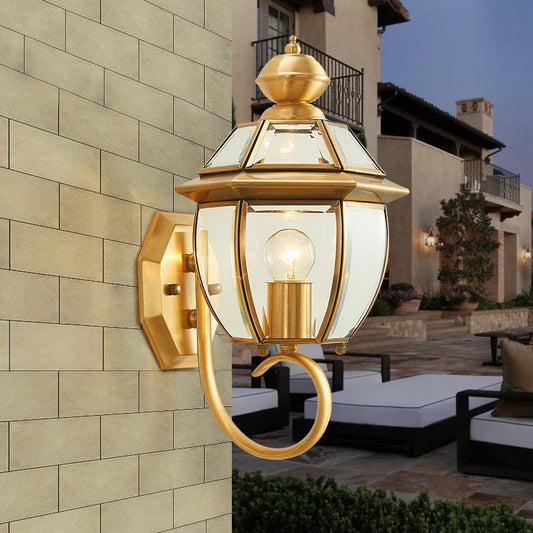 Modern Outdoor Wall Lamp – Elegant Copper Design with Waterproof Features 1