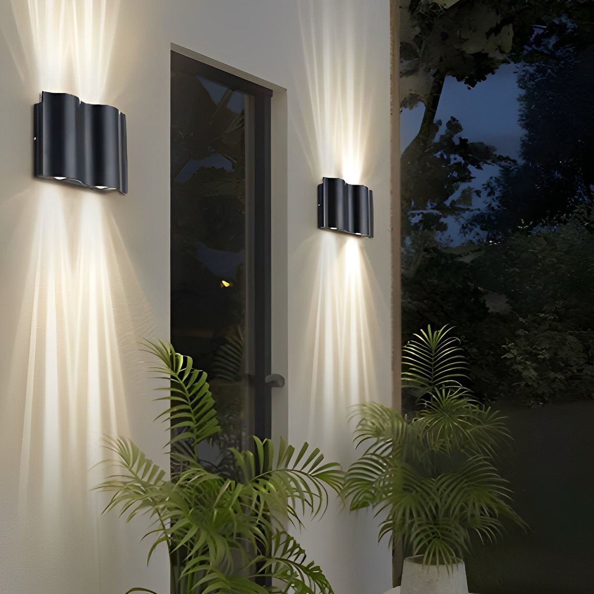 Modern Wave Outdoor Wall Lamp – Elegant Illumination for Your Patio 3