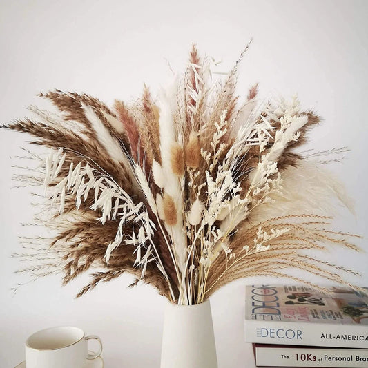 Natural Dried Pampas Grass Bouquet – Chic Floral Accent for Elegant Spaces 0