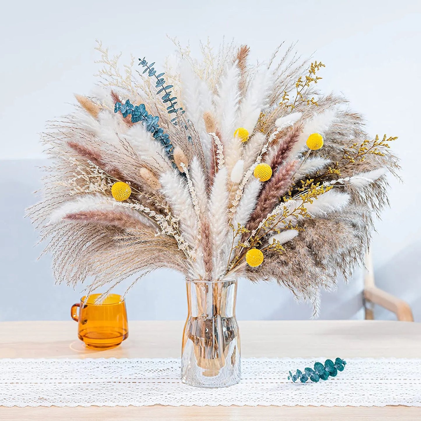 Natural Dried Pampas Grass Bouquet – Chic Floral Accent for Elegant Spaces 11