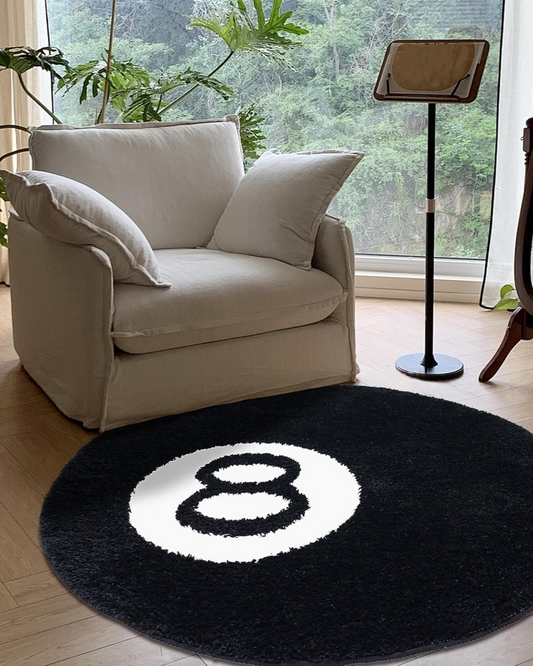 Noire Eight Carpet – Plush Round Design for Modern Elegance 0