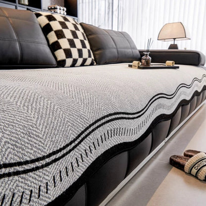 Non-Slip Sofa Cover Modern Wave – Elegant Protection For Your Living Room 4