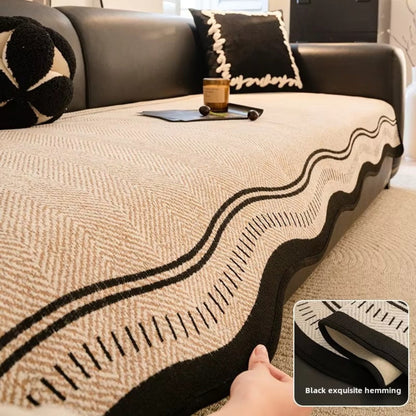 Non-Slip Sofa Cover Modern Wave – Elegant Protection For Your Living Room 5