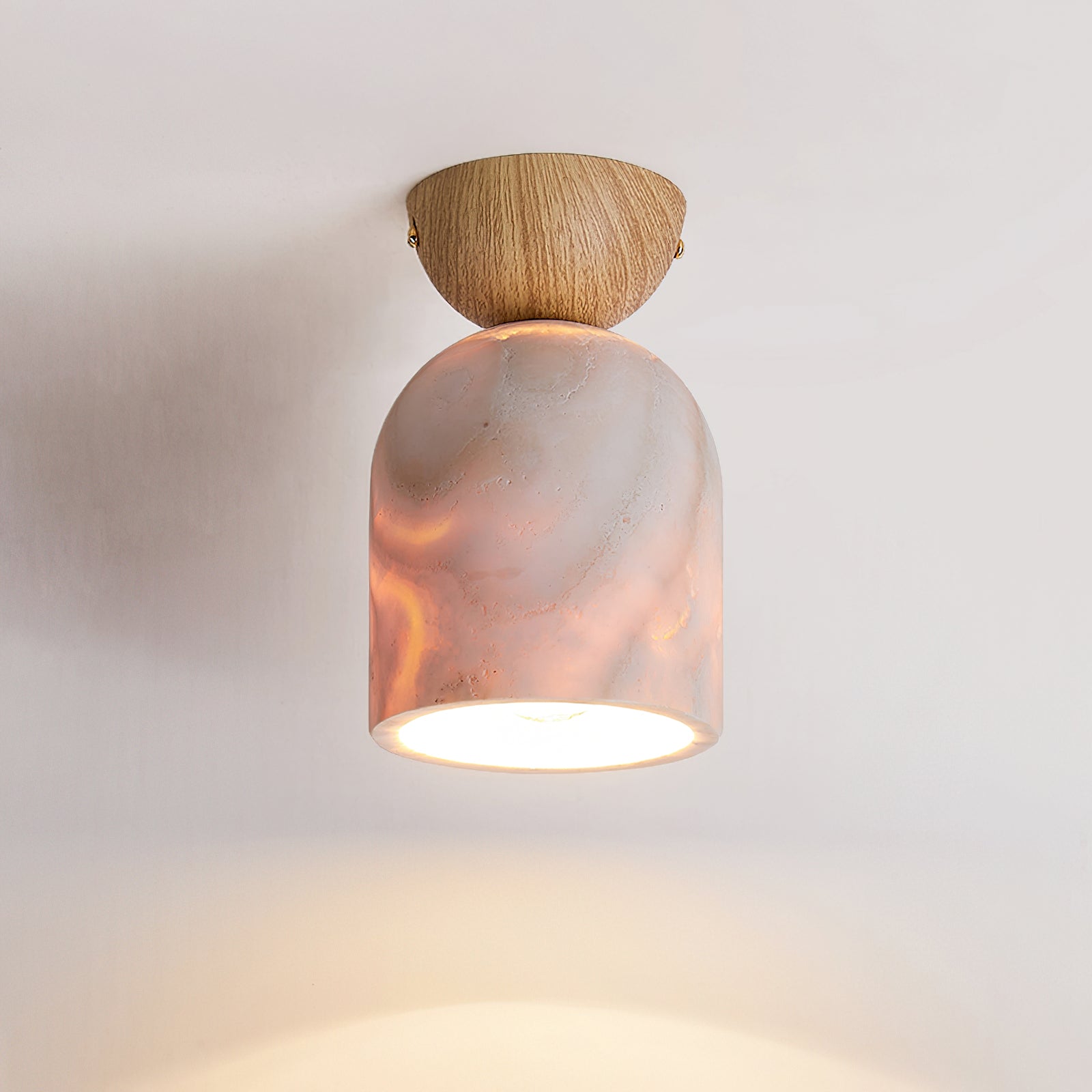 Noncu Travertine Ceiling Lamp – Elegant Glow with Minimalist Touch 2