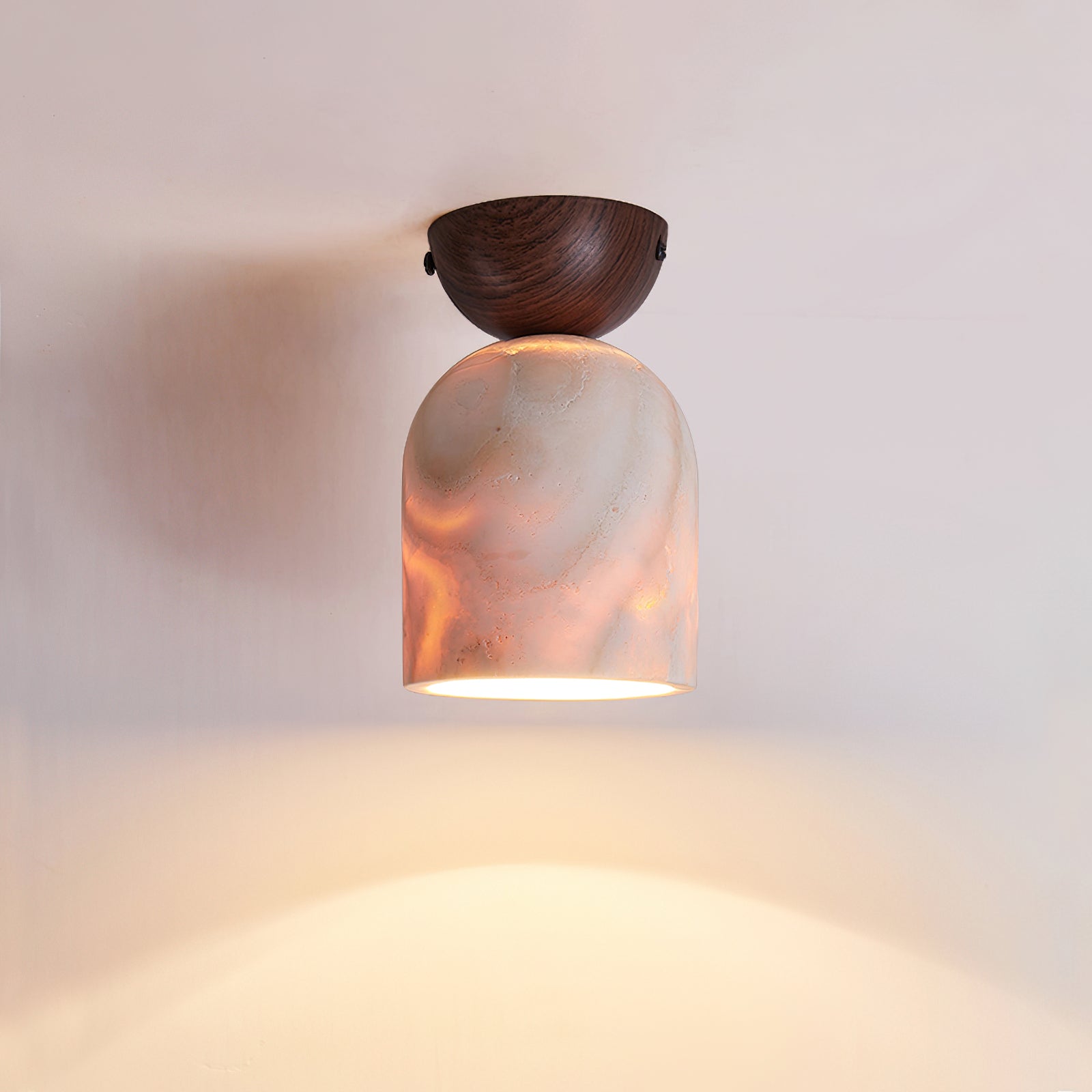 Noncu Travertine Ceiling Lamp – Elegant Glow with Minimalist Touch 4