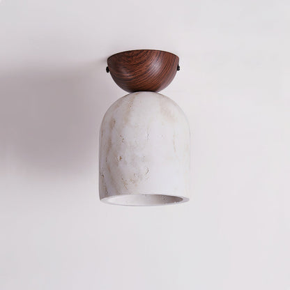 Noncu Travertine Ceiling Lamp – Elegant Glow with Minimalist Touch 8