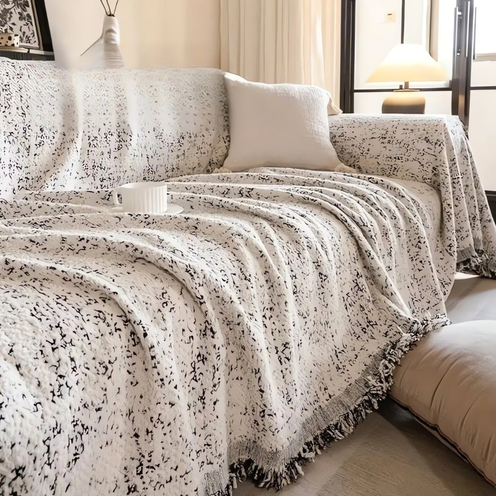 Nordic Speckle Reversible Sofa Cover – Cozy Boho Charm for Your Home 8