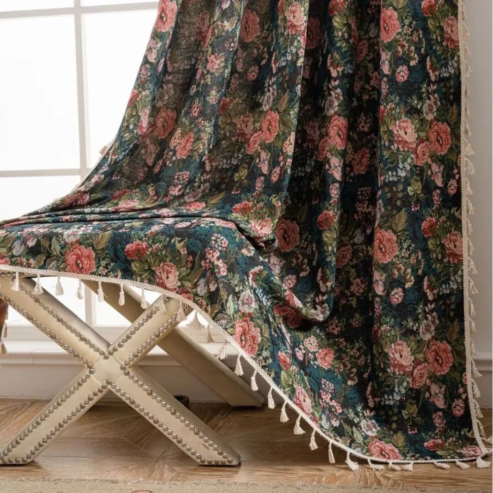 Noveau Ditsy Floral Curtain – Vintage Elegance with Modern Boho Flair 2