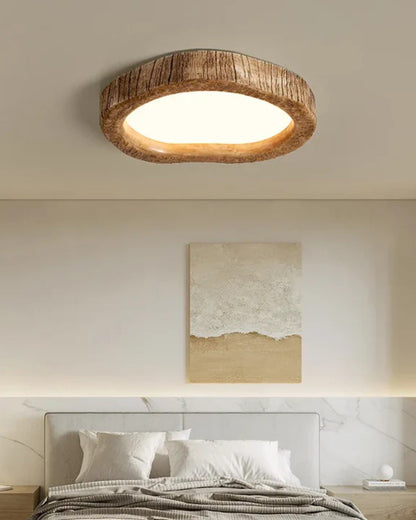 Oval Ceiling Light Wood Look – Rustic Design with Warm Illumination 3
