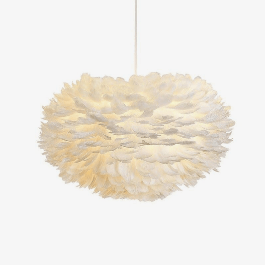 Oval Feather Pendant Light – Stylish Illumination for Cozy Settings 0