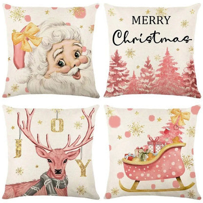 Pack of 4 Christmas Cushion Covers – Festive Vibes for Cozy Living Spaces 7